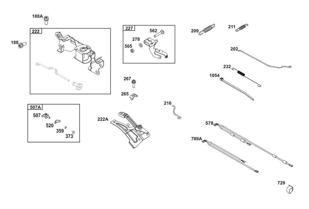 Controls Group Diagram and Parts List for 386447-3312-G1 200000 - 399999 Briggs and Stratton Engine